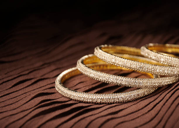 istock Indian Diamond bangles, Indian Traditional jewelry 1258149393