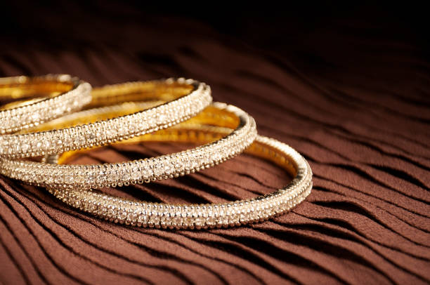 istock Indian Diamond bangles, Indian Traditional jewelry 1258149438