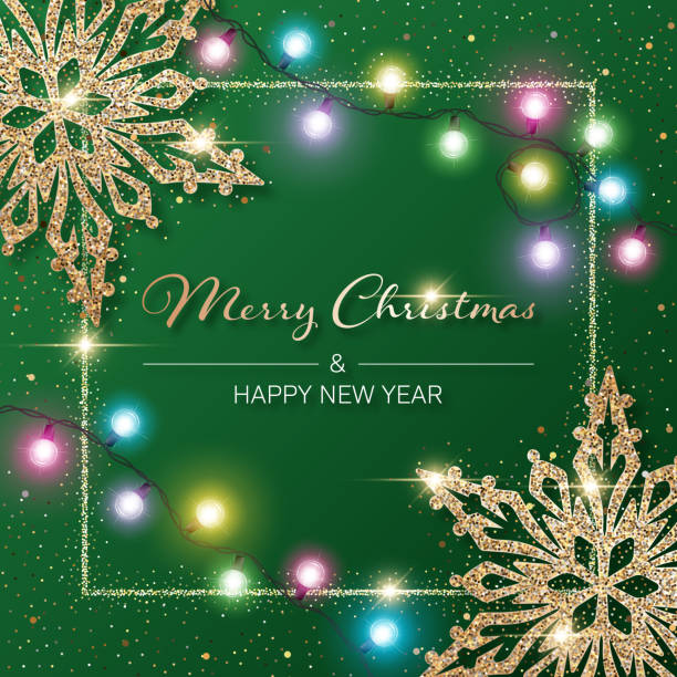 weihnachten neujahr design - christmas gold green backgrounds stock-grafiken, -clipart, -cartoons und -symbole