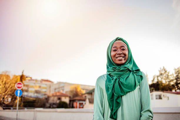 istock Islamic woman portrait looking at camera. 1258152589