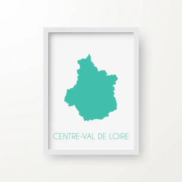 Vector illustration of Centre-Val de Loire map in a frame on white background