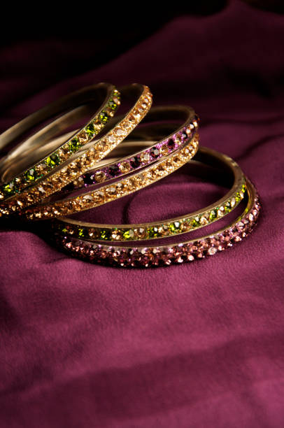 istock Indian Diamond bangles, Indian Traditional jewelry 1258157662