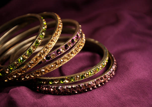 istock Indian Diamond bangles, Indian Traditional jewelry 1258158378