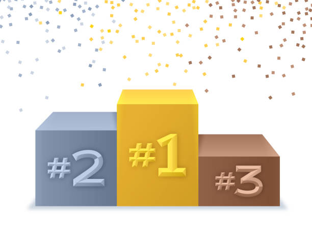 illustrations, cliparts, dessins animés et icônes de cérémonie du podium du succès des gagnants - ranking winning number 1 rank