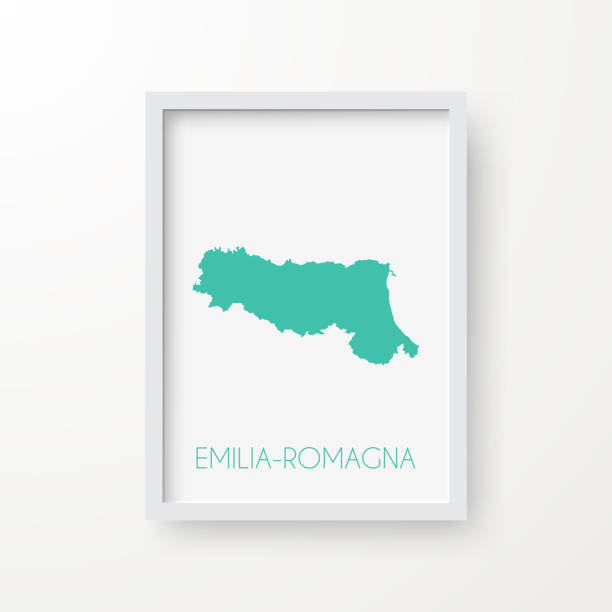艾米利亞-羅馬涅地圖在白色背景的框架。 - emiliano martinez 幅插畫檔、美工圖案、卡通及圖標