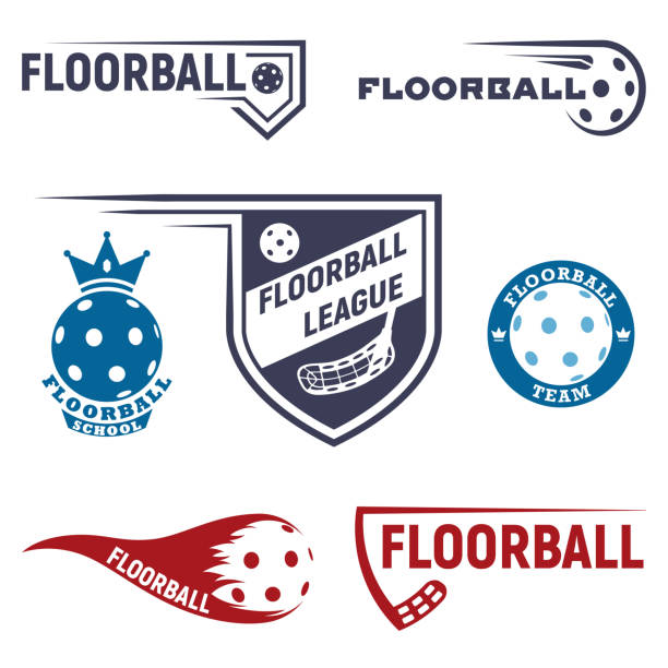 ilustrações de stock, clip art, desenhos animados e ícones de floorball logo for the team and the cup - teamsport