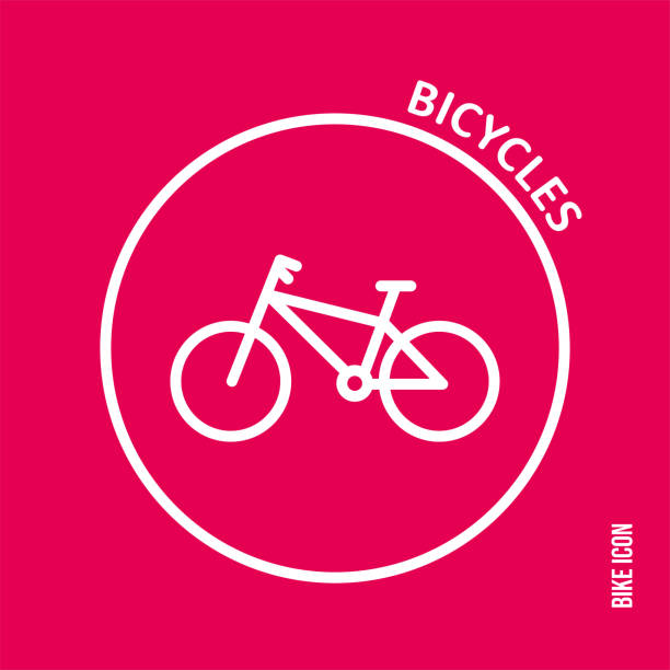 자전거 아이콘입니다. - bicycle racing bicycle isolated red stock illustrations