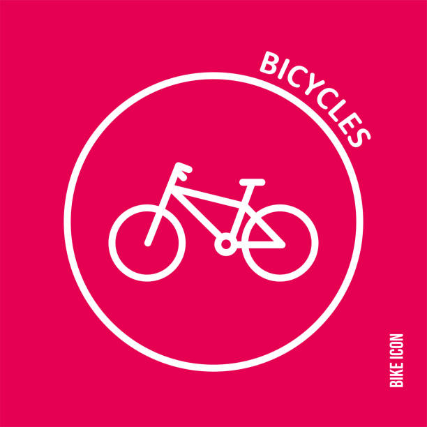 значок велосипеда. - bicycle racing bicycle isolated red stock illustrations