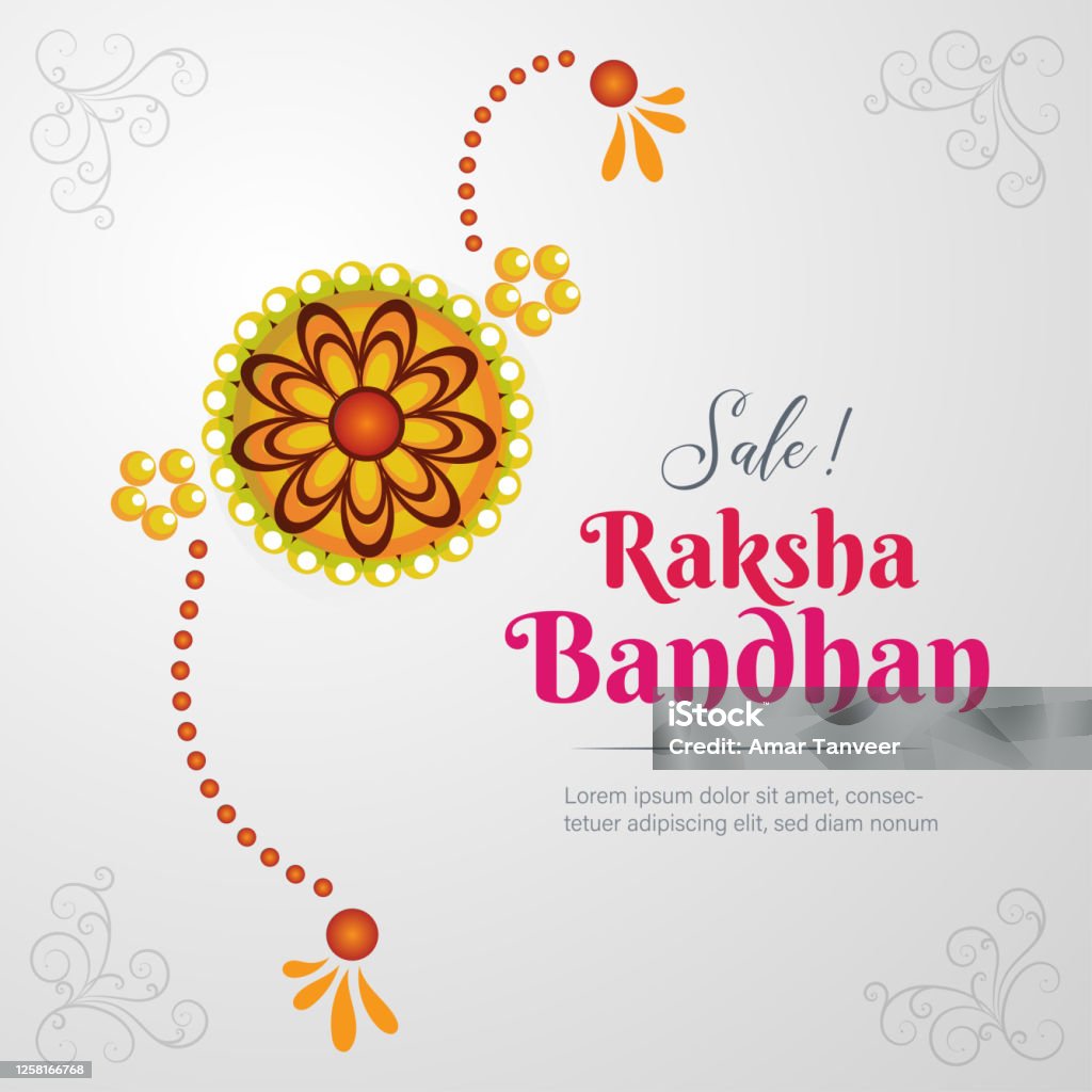 Raksha Bandhan Sale Banner Rakhi Poster Vector Illustration Stock ...