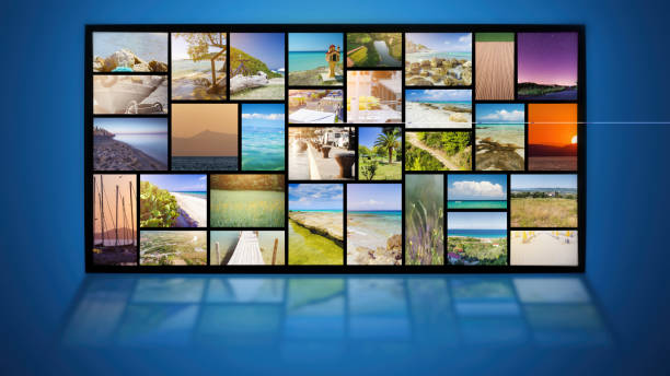 オンラインテレビストリーミングの性質と旅行チャンネルの概念 - サービス 写真 ストックフォトと画像