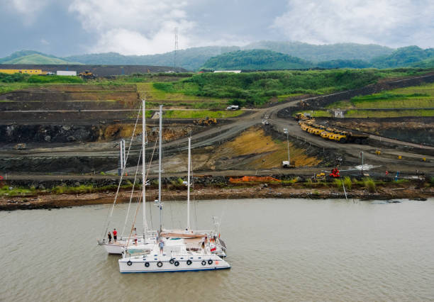 Panama Canal expansion work area Panama City, Panama - May 08, 2011: Panama Canal expansion work area panama canal expansion stock pictures, royalty-free photos & images