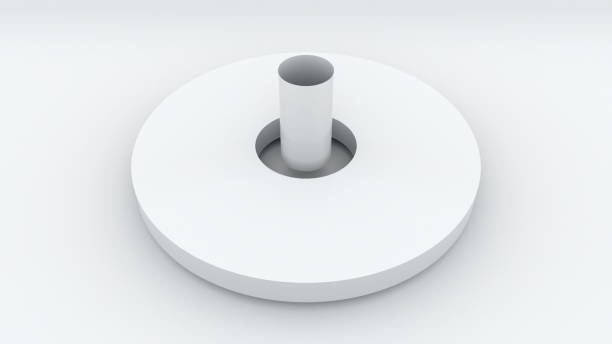 istock 3d render of transformation of a cylinder into a disk. The shape change. Computer generated geometric background 1258186233