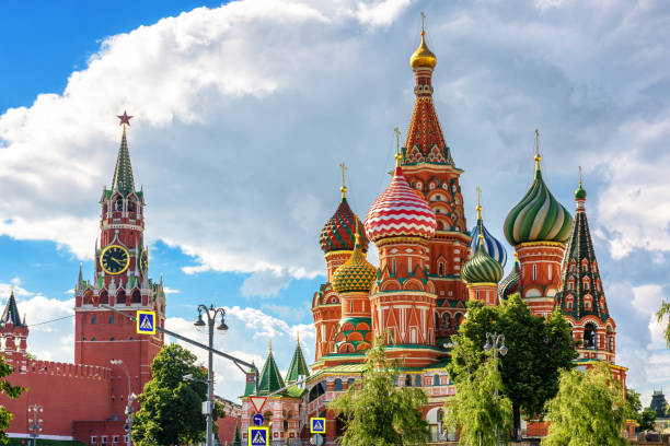 istock Moscow Kremlin and St Basil`s cathedral on Red Square, Russia. 1258280707