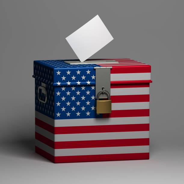 us ballot box stock photo