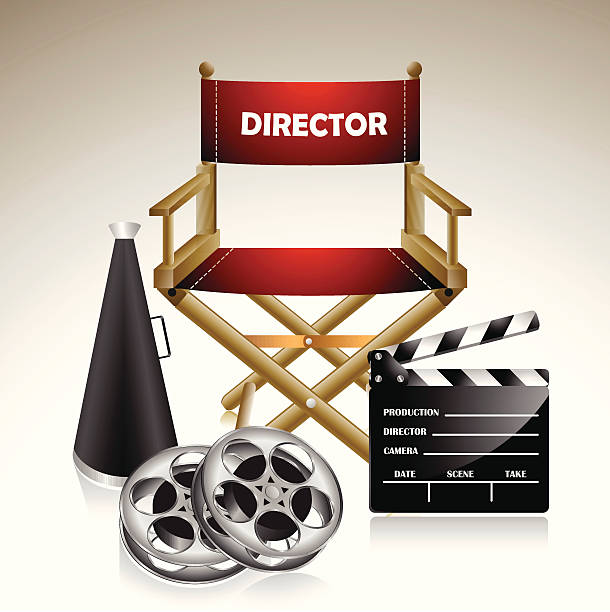 ilustraciones, imágenes clip art, dibujos animados e iconos de stock de silla de director - silla de director