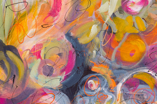 istock Fine Art Abstract Floral Painting Background 1258333850