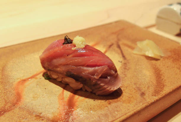 istock A piece of sushi on a beautiful pottery 1258335965