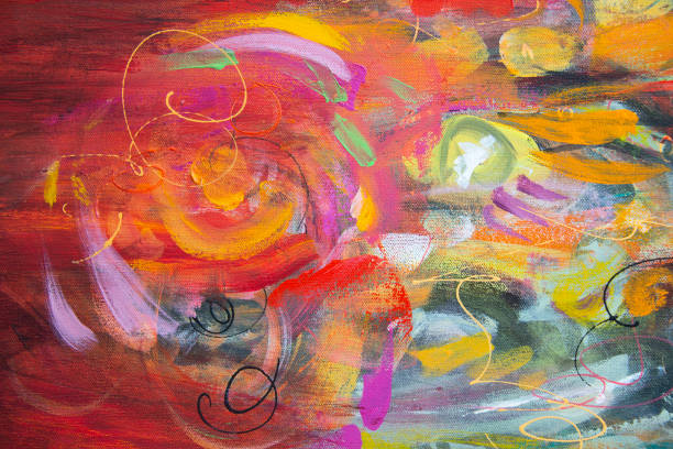 istock Fine Art Abstract Floral Painting Background 1258346332