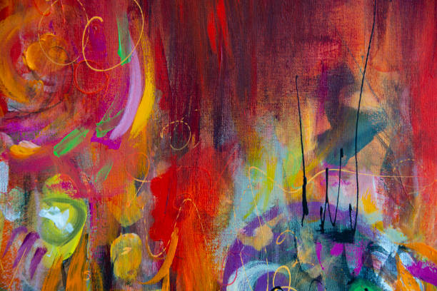istock Fine Art Abstract Floral Painting Background 1258347931