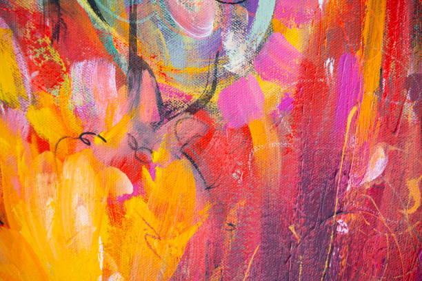 istock Fine Art Abstract Floral Painting Background 1258353792