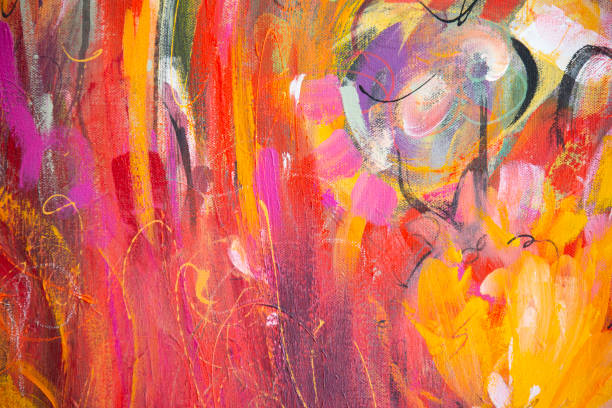 istock Fine Art Abstract Floral Painting Background 1258356467