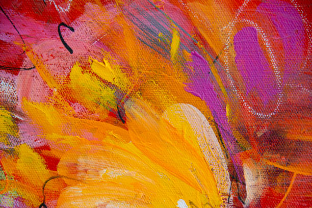 istock Fine Art Abstract Floral Painting Background 1258358083