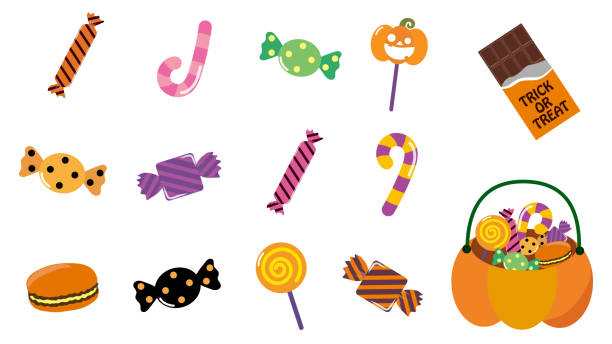 할로윈 과자 - halloween candy illustrations stock illustrations