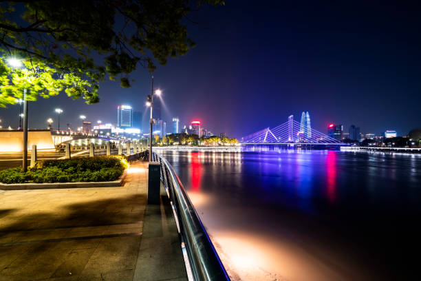 istock Night view of Ningbo old Bund 1258458563