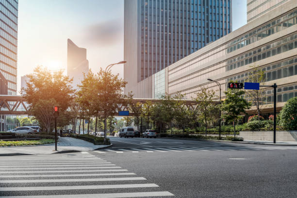 istock Urban road and urban landscape 1258462680