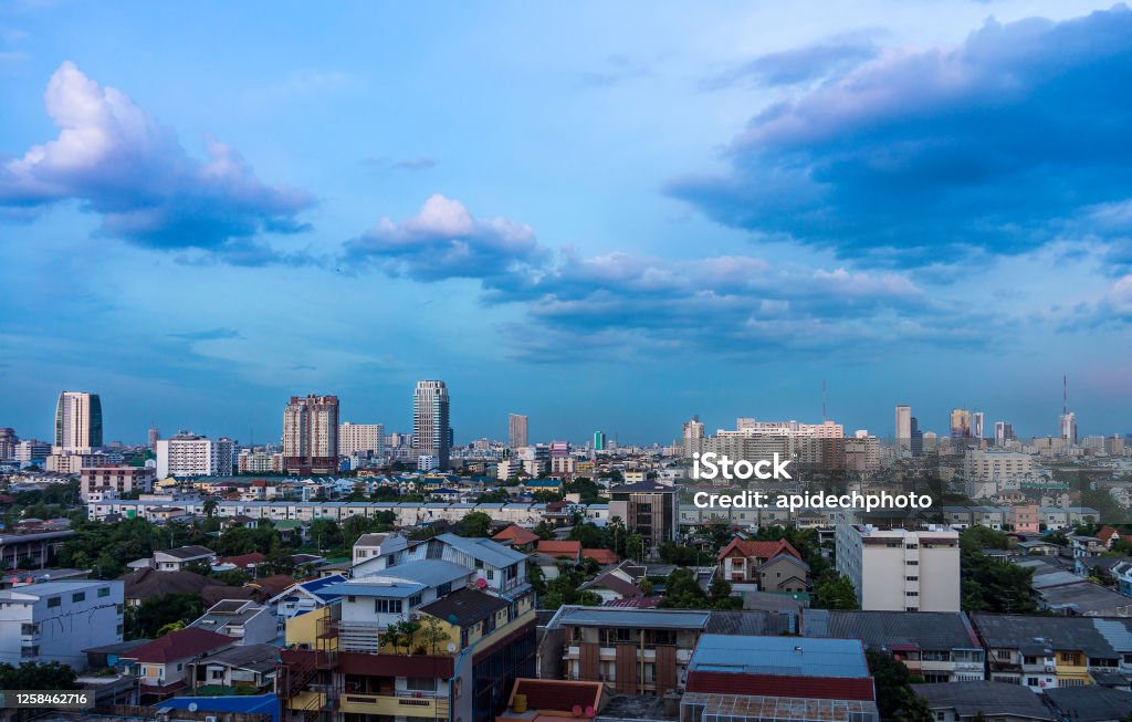 Cityscape view of Bangkok in the morning. Bangkok is the capital city of Thailand, Southeast Asia. Architecture Stock Photo