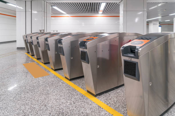 istock Entrance and exit of metro station gate 1258463506