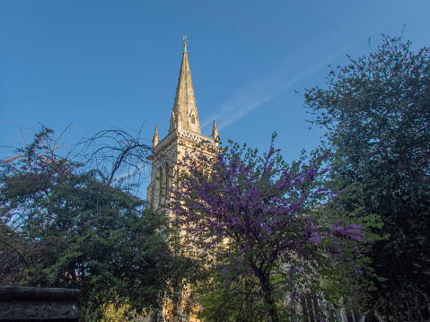 Ipswich / UK - May 2020: St Mary-le-Tower Church in Ipswich, UK