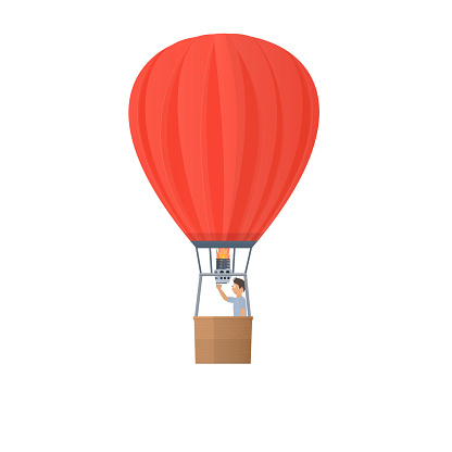 Hot air balloon, vector illustration