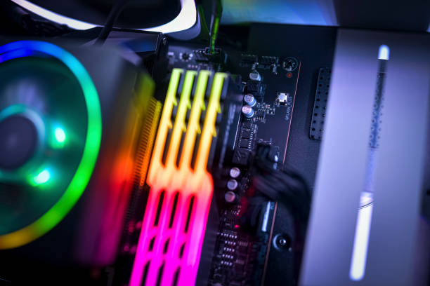 istock Close up of a computer motherboard 1258622025