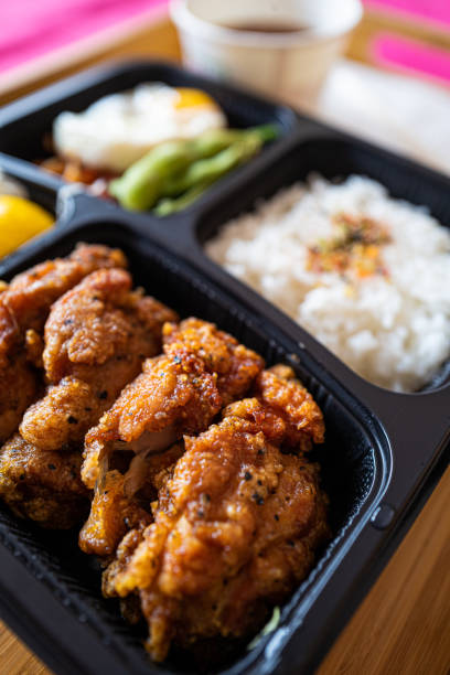 istock Beautiful Japanese Bento - Deep fried chicken 1258651365