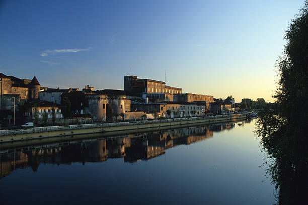 Cognac with Charente River, France.  cognac region photos stock pictures, royalty-free photos & images