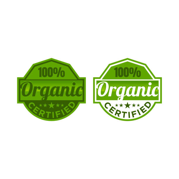 istock Certified organic label or sticker for products - vector illustration 1258674131