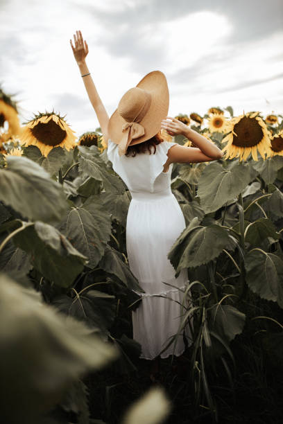 istock Summer vibes in sunflower field 1258733743