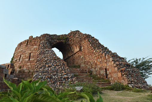 Historical Tughlaqabad fort Mehrauli is on Badarpur Road, New Delhi India.