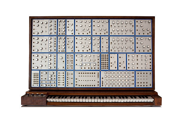 vintage analog modulare synthesizer - synthesizer stock-fotos und bilder