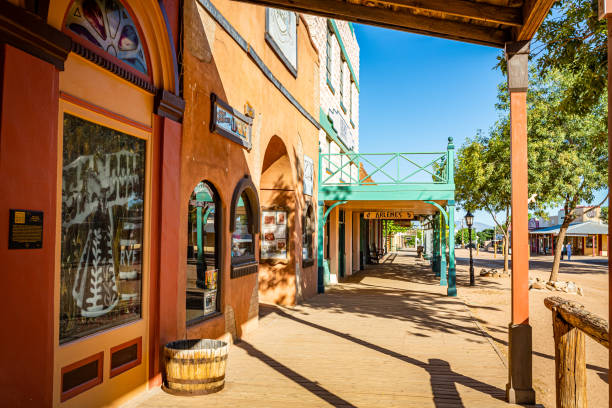 Tombstone, Arizona, USA - March 2, 2019: Morning view of Allen Street in the famous Old West Town Historic District
