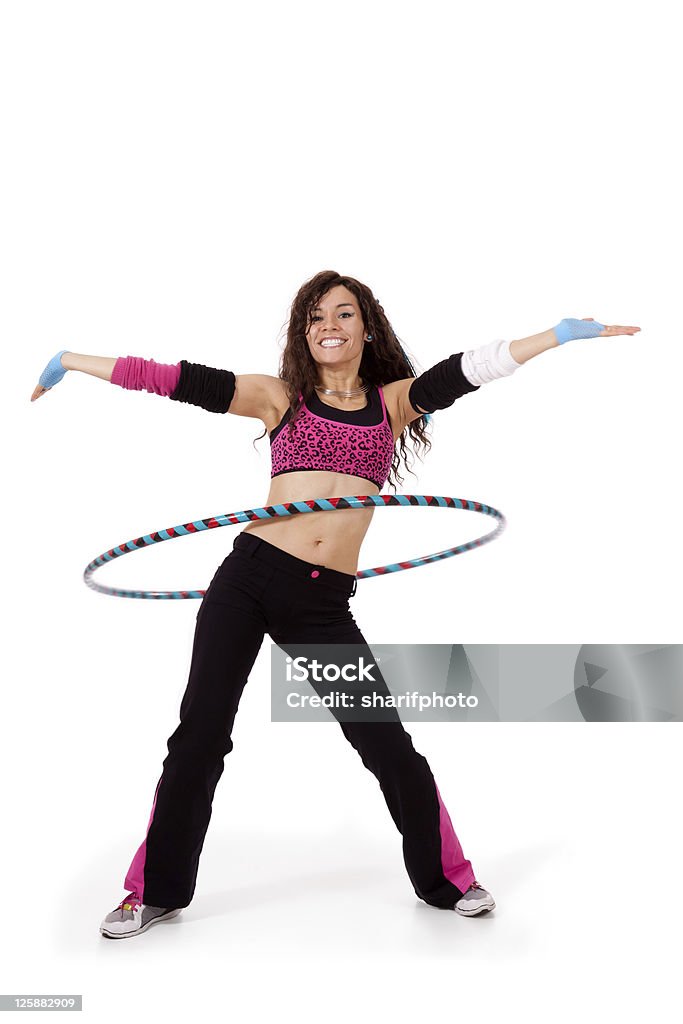 zumba Fitness y profesor demostrar hooping - Foto de stock de Adulto libre de derechos