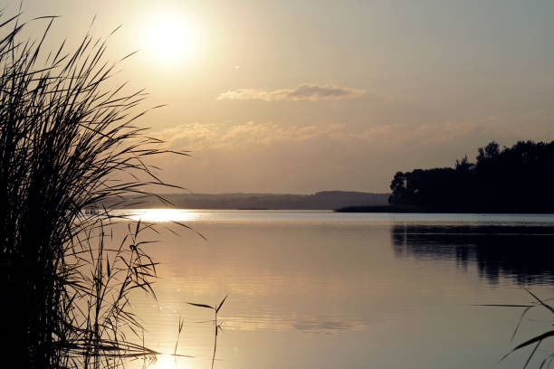 istock Sunset over the lake. Warm summer quiet evening. Landscape. Horizontal shot 1258835851