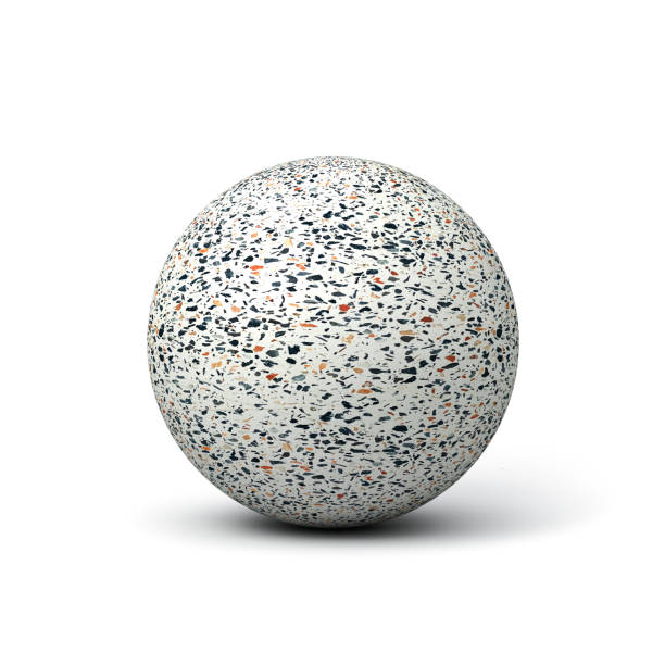 大理石のテクスチャ球ボールは、影で白い背景に隔離 - seamless tile audio ストックフォトと画像
