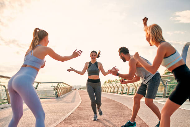 istock Young woman winningrun competition 1258908410
