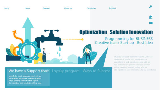 istock Modern flat design concept website or app page. Financial services, banking, strategic planning, development, business solutions, consulting, market research, teamwork, data analyse, support, security 1258914636