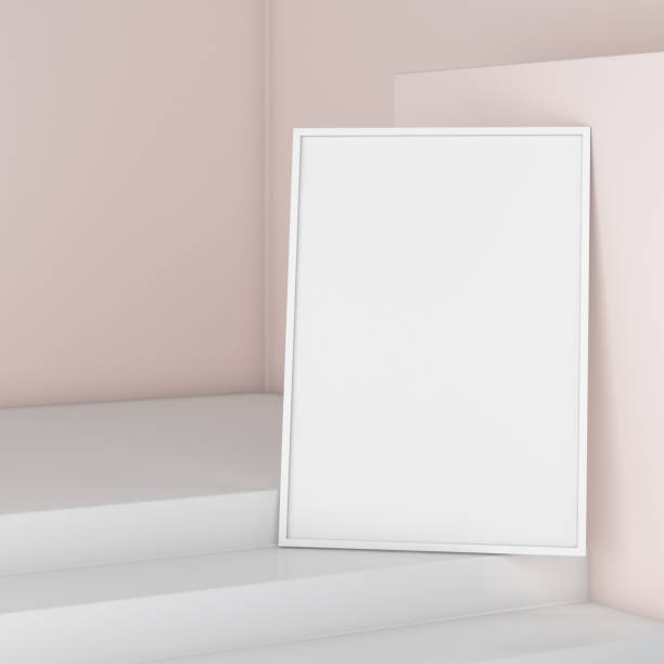 istock Empty photo frame mock up, minimal concept, 3D Rendering illustration. 1258924791