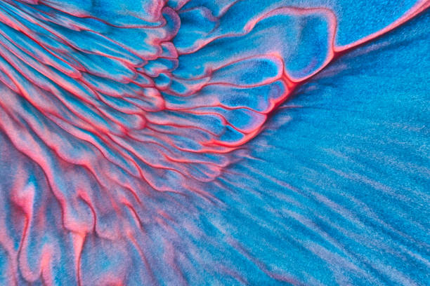 Macro shot of Colorful fluid acrylic paint