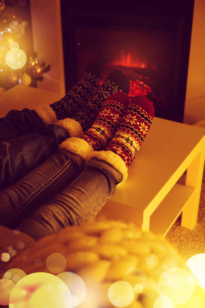 istock woolen socks near fireplace 1258976026