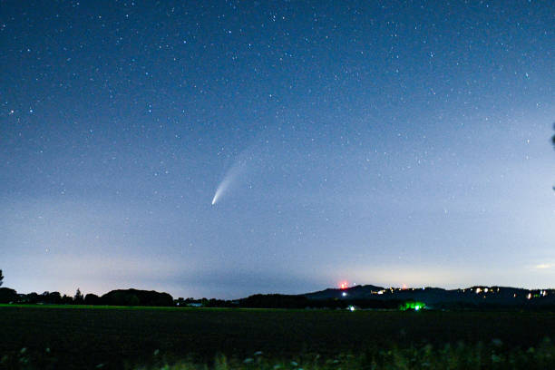 istock Comet Neowise over Oregon farmland 1258979375